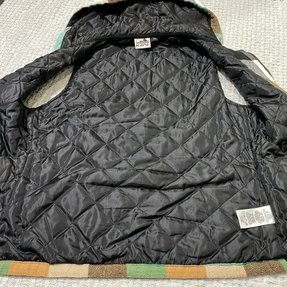 Kavu Zip Up Hooded Vest Kelly Green White Black Brown Tan Great for Fall Small - Picture 10 of 14